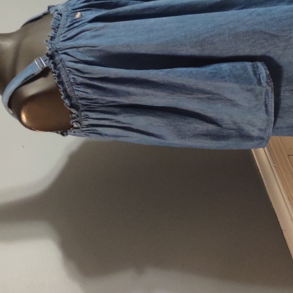 Speed Limit MPH Women's Denim Blouse Sz 2X Med Wash Boho Chic Peasant Hippie NWT - Picture 3 of 11